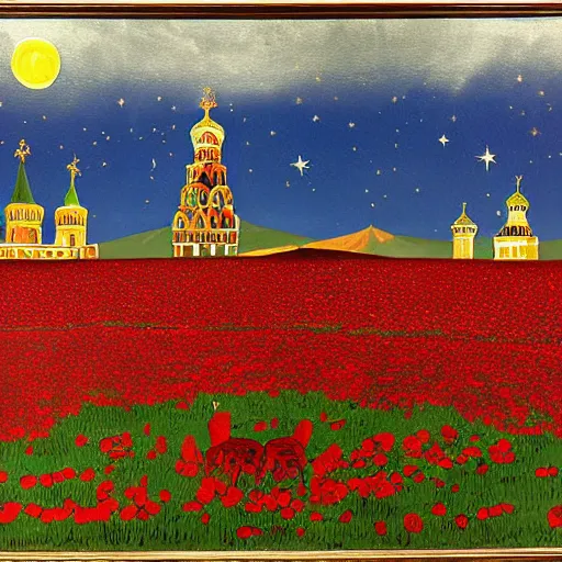 Prompt: decollage painting Moscow Kremlin road red armor bear grub and skeleton frog alien in the dark red cloudy night sky with gold foil Jewish stars and Egyptian symbols, a mountain lake and a flowering field of poppies in the background, painted by Artist Derek, Helen Frankenthaler, Bill Traylor painting, part by Philip Guston, Larry Carroll, Beksinski painting, art by Takato Yamamoto. masterpiece. rendered in blender, ultra realistic, smooth shading, ultra detailed, high resolution, cinematic, radiant colors, fantasy, trending on artstation, volumetric lighting, micro details, 3d sculpture, ray tracing, 8k