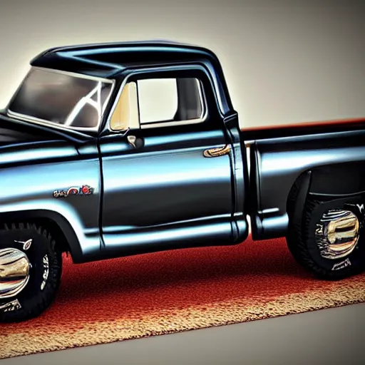 Prompt: a pickup truck model that doesn’t exist, photorealistic