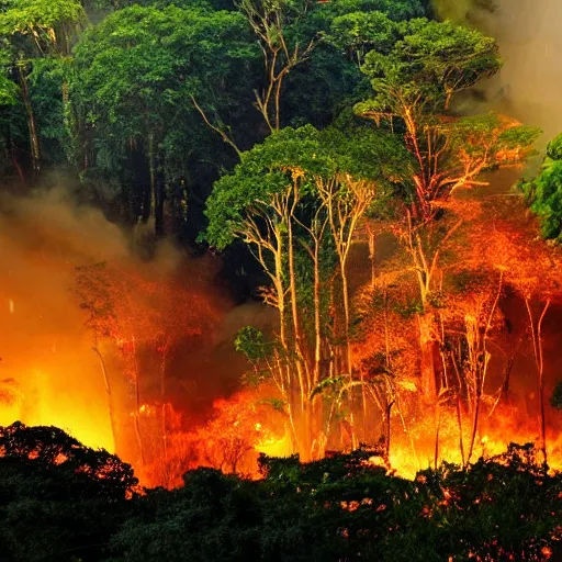 Image similar to rain forest on fire