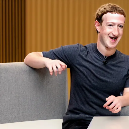 Prompt: mark zuckerberg offering you a coaster cup coaster