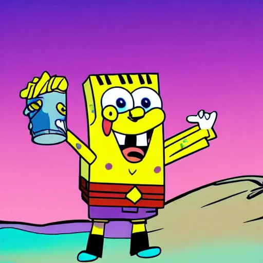 Image similar to quandale dingle as SpongeBob, high quality, animation style, high definition, art station, 8K