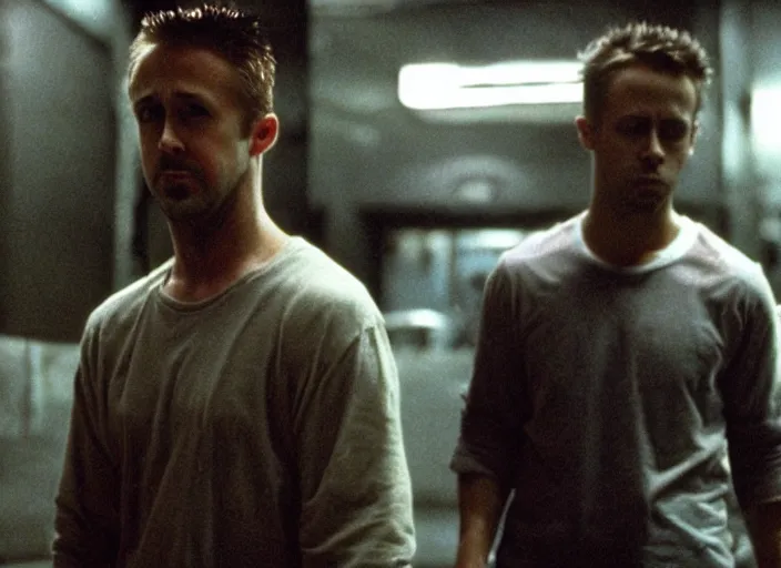 Prompt: film still of Ryan Gosling as Jack in Fight Club 1999