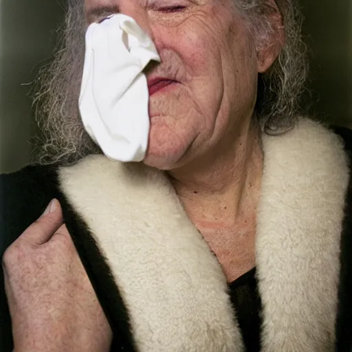 Image similar to muffle, white, ranni from elder ring, by nan goldin