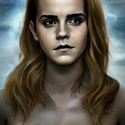 Image similar to Emma Watson as a lovecraftian final-boss, full-figure, giger, hyper-detail, photo-realistic, artstation, trending