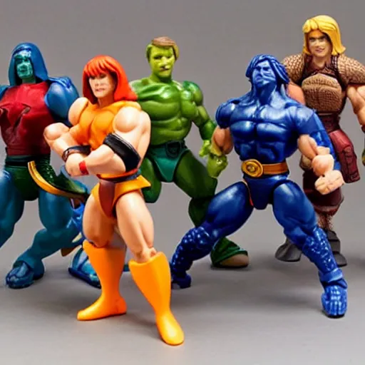 Image similar to he-man action figures fighting,