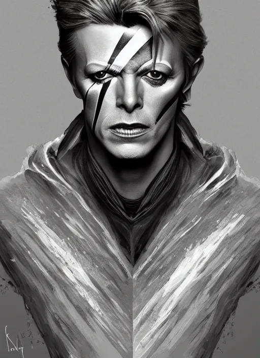 Prompt: masterpiece portrait david bowie, dark souls style, warrior, gael knight, ashen warrior, detailed portrait, fantasy character portrait, top lighting, hyper detailed, digital painting, 8 k realistic, hyper detailed, realistic shaded, perfect face, artstation,