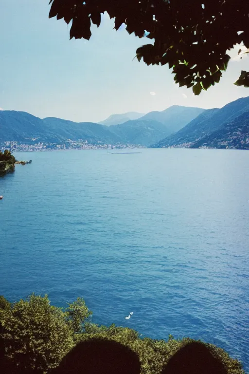 Prompt: Photo of Lake Como, wide shot, daylight, blue sky, summer, dramatic lighting, award winning, highly detailed, medium format photography, cinestill 800t.