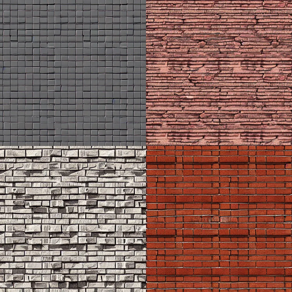 Prompt: high quality seamless brick texture for cinema 4 d