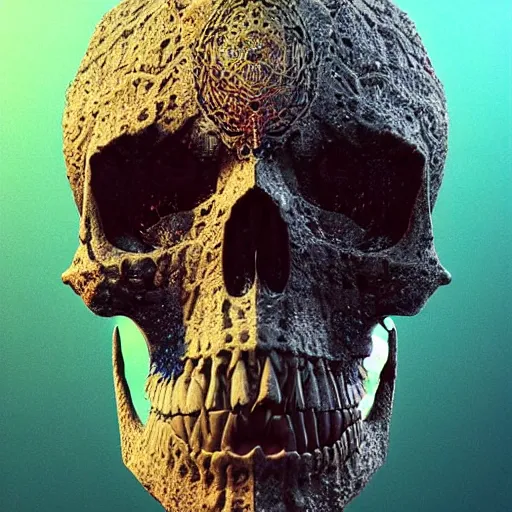 Image similar to portrait_of_a_melting_skull._intricate_abstract._intricate_artwork._by_Tooth_Wu_wlop_beeple_dan_mumford._octane_render_trending_on_artstat