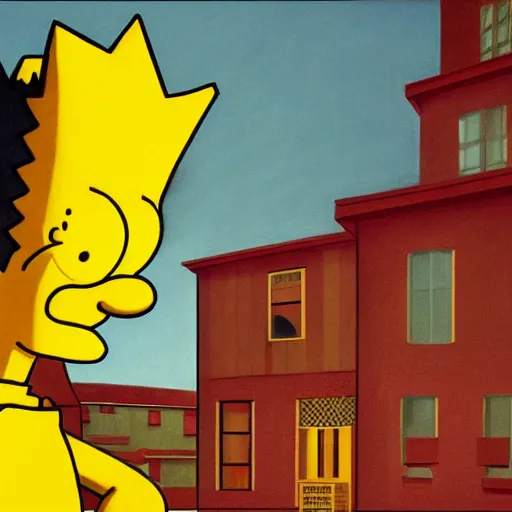 Prompt: Real-Life-Bart-Simpson by Raphael, Hopper, and Rene Magritte. detailed, romantic, enchanting, trending on artstation.