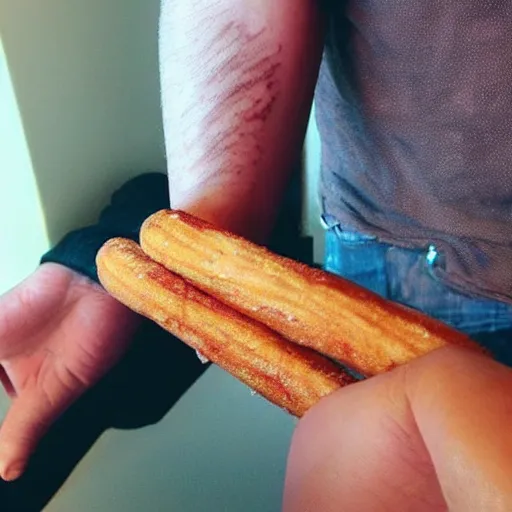 Image similar to a tattoo of a single churro stick