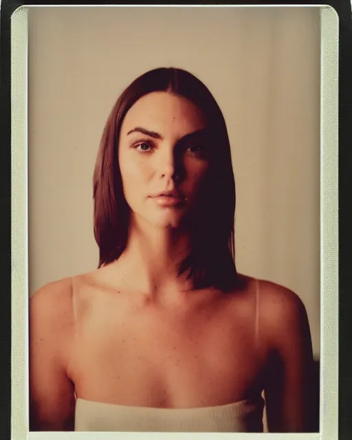 Prompt: a portrait photograph of kendall, polaroid