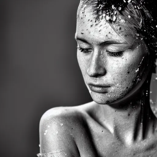 Image similar to award winning photography portrait, hot wax, leica 1 0 0 mm f 0. 8