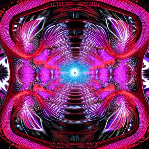 Prompt: the pulsating fractal portal at the psychedelic event horizon directed by col price