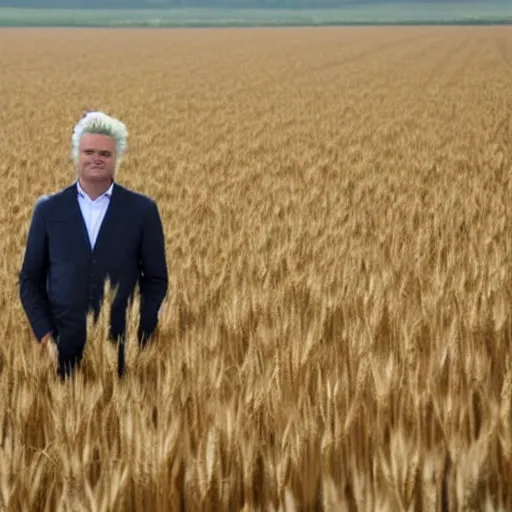 Image similar to african geert wilders standing in large wheat field