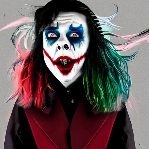 Prompt: billie eilish as a joker 4k