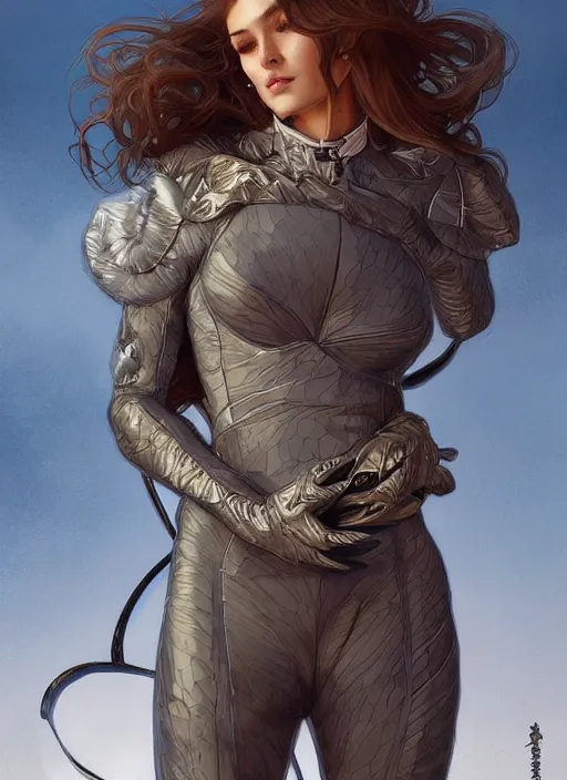 Image similar to beautiful cottagecore cat wearing a jetsuit, intricate, highly detailed, digital painting, artstation, concept art, smooth, sharp, focus, illustration, art by artgerm and greg rutkowski and alphonse mucha