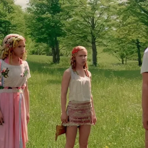 Prompt: PS2 screenshot of Midsommar (2019)