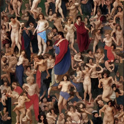 Image similar to Where's Waldo, in the style of Bouguereau