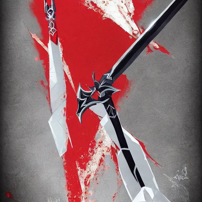 Image similar to oh sword of starlight. the red ones, black ones, and white ones must be destroyed! keep this a secret. excalibur!, trending on artstation