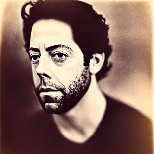 Image similar to a vintage photograph of Zachary Levi by Julia Margaret Cameron, portrait, 40mm lens, shallow depth of field, split lighting