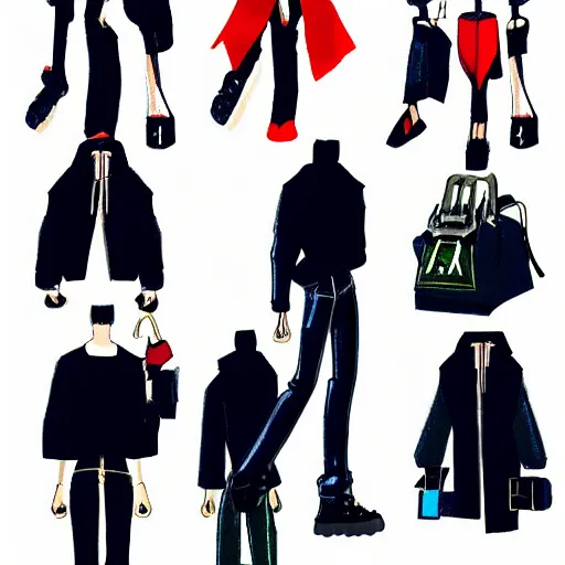 Prompt: balenciaga vetements fashion influencer character minimalistic illustration. style akira anime. popular on pixiv