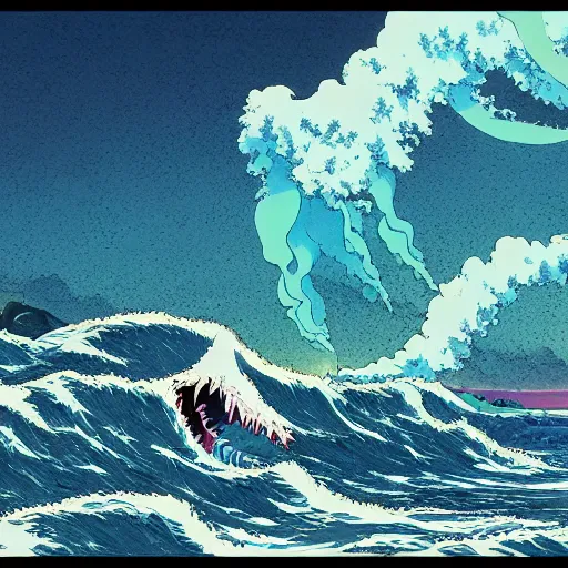 Prompt: tumultuous tsunami, anime artwork, studio ghibli, stylized in an anime format, 4 k quality, trending on artstation