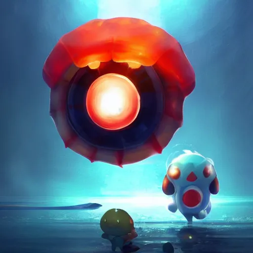 Image similar to pokemon jellyfish, style game square enix life, trending on artstation, painted by greg rutkowski, render naughty dog, octane render, detailed