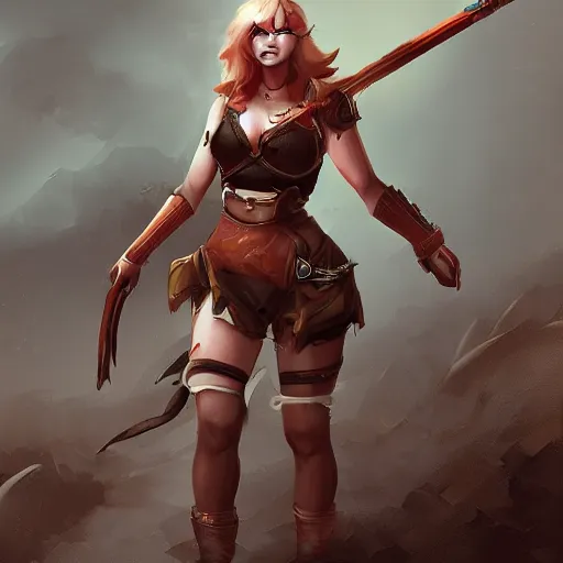 Image similar to curvy female warrior in the battlefield, digital art, digital painting, 4 k, hd, artstation, devian art