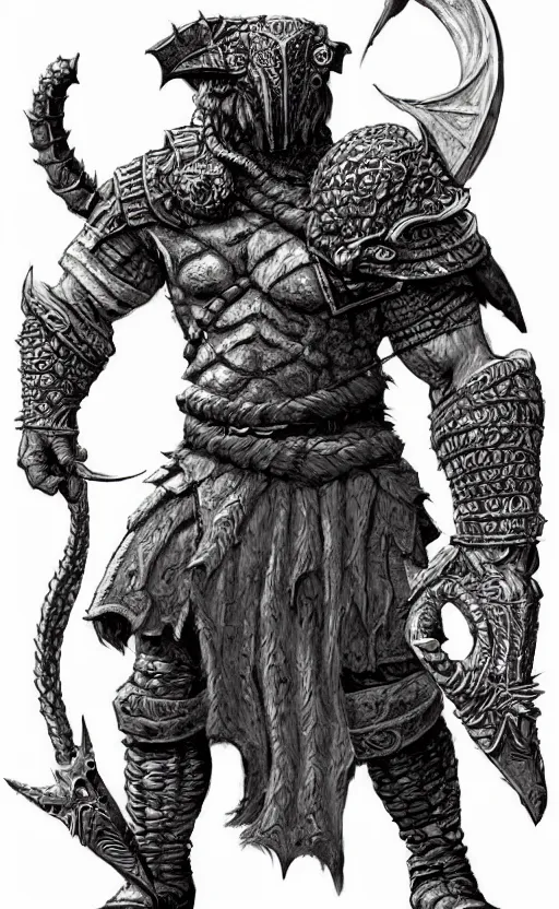 Prompt: dragonborn barbarian, intricate, beautiful, highly detailed, elegant, artstation, concept art, smooth and sharp focus, illustration, painting by frank quietly, geoff darrow, jim lee