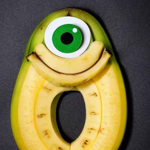 Prompt: Professional photograph of a peeled!!! banana with googly eyes and a duck beak. Peeled banana duck.