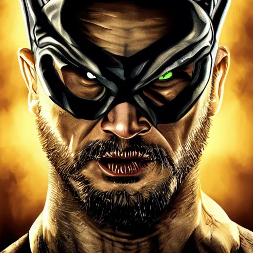 Image similar to Tom Hardy in wolverine suit Digital art 4K quality Photorealism