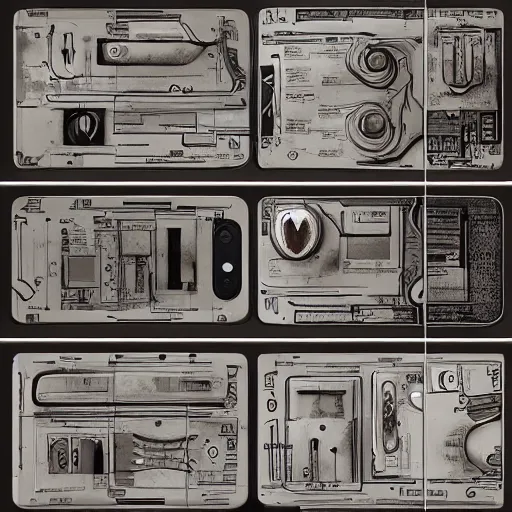 Prompt: iphone anatomy and construction, da vinci notes, ultradetailed, artstation