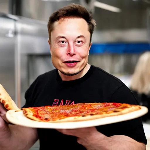 Prompt: elon musk eating pizza