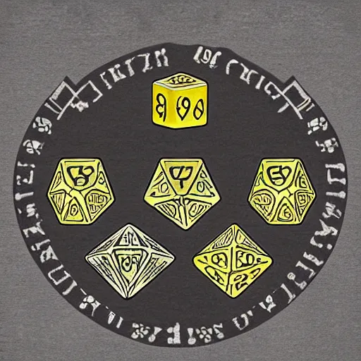 Image similar to dungeons and dragons dice roll on a tshirt