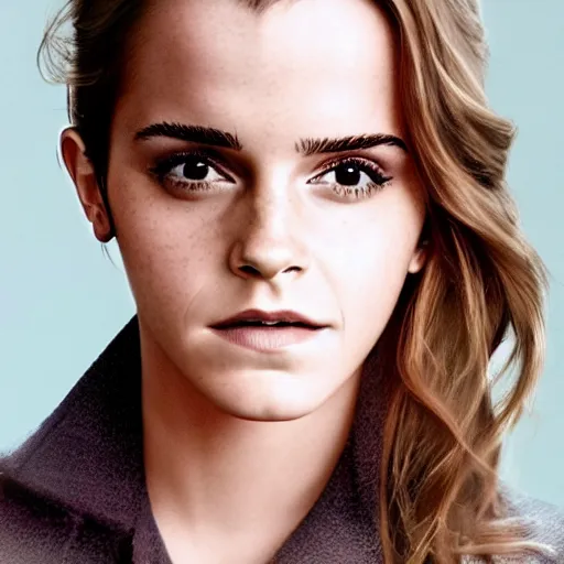 Image similar to Emma Watson modeling for Gucci, (EOS 5DS R, ISO100, f/8, 1/125, 84mm, postprocessed, crisp face, facial features)