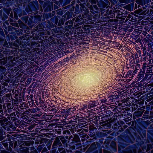 Image similar to hyperrealistic image of microscopic dark matter, by thomas eakes & xiang duan & mike judge, perfect symmetry, dim volumetric lighting, photorealistic, 8 k octane beautifully detailed render, post - processing, extremely hyper - detailed, intricate, epic composition, lifelike attributes, cinematic lighting, masterpiece, trending on artstation, very very detailed, stunning,