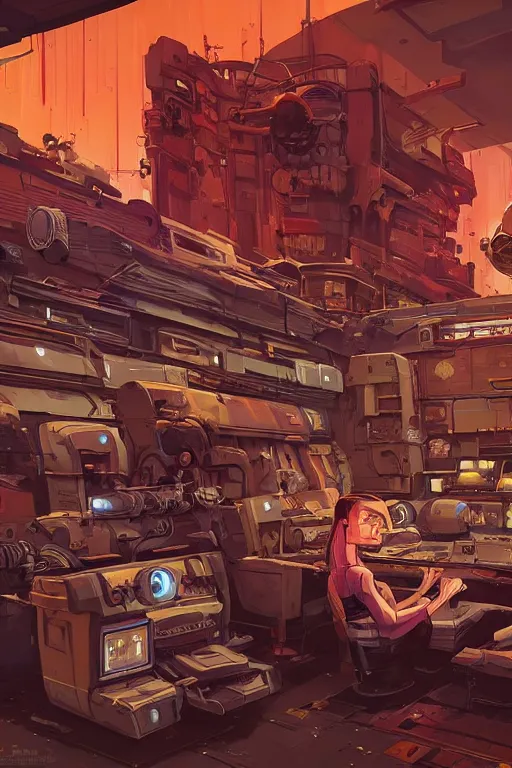 Image similar to hardmesh retro futurist post - apocalyptic steampunk fallout starship control room, hyper realistic, art gta 5 cover, official fanart behance hd artstation by jesper ejsing, by rhads, makoto shinkai and lois van baarle, ilya kuvshinov, ossdraws, feng zhu and loish and laurie greasley, victo ngai