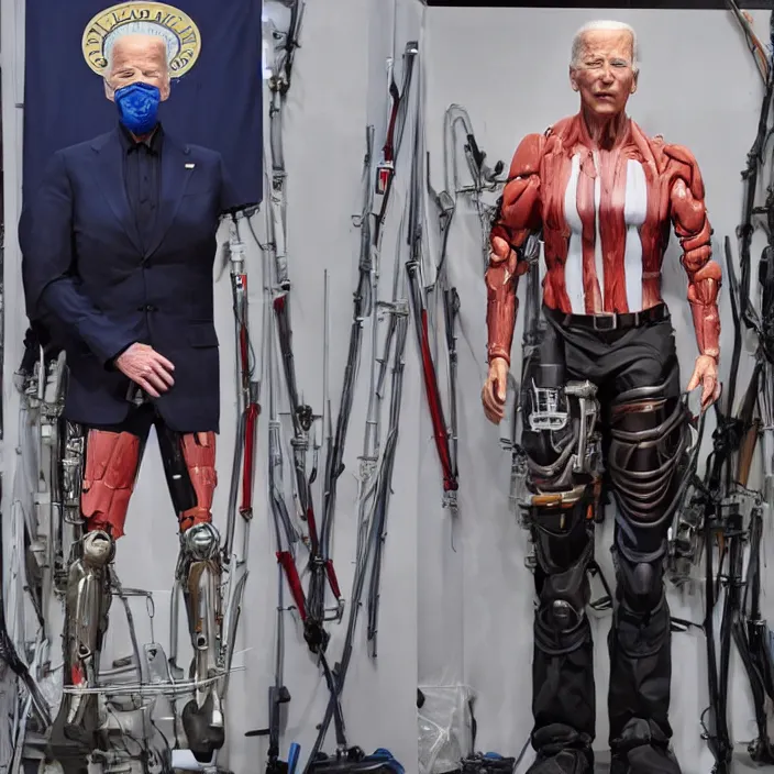 Image similar to Joe Biden Cyborg, Huge 8ft Tall, Detailed Photo