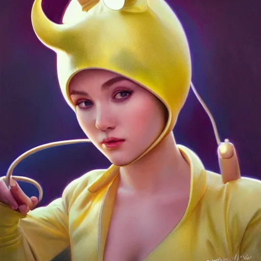 Image similar to ultra realistic illustration, wide angle shot, teletubbie as elvis, intricate, elegant, highly detailed, digital painting, artstation, concept art, smooth, sharp focus, by artgerm and greg rutkowski and alphonse mucha