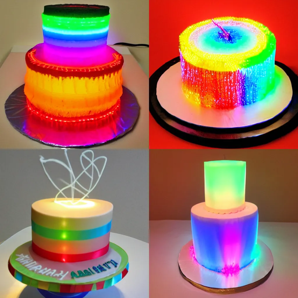 Prompt: rgb light cake