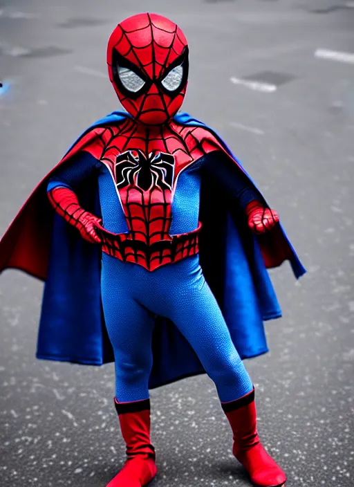 Image similar to superhero outfit inspired by spiderman and doctor strange