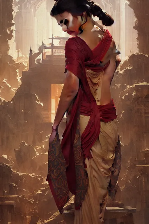 Image similar to temple, taoism, painting by greg rutkowski, j. c. leyendecker, artgerm