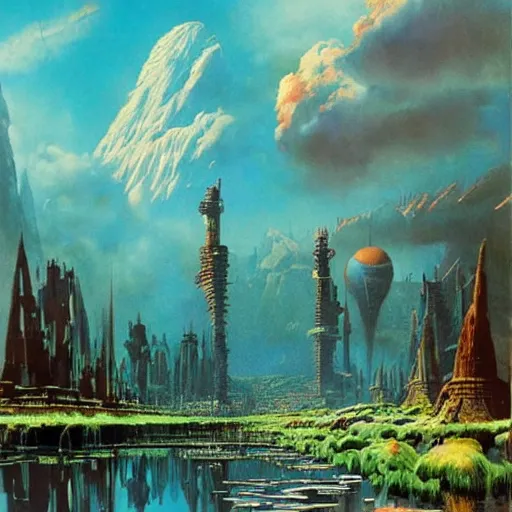 Image similar to artwork by Bruce Pennington