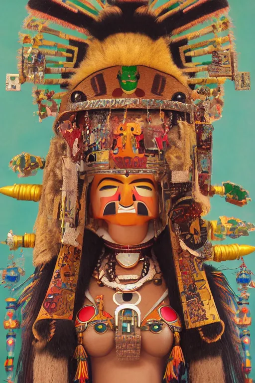 Image similar to portrait of a beautiful a Hopi kachina doll, Warhammer, highly detailed, artstation, illustration, art by Gustav Klimt and Range Murata and Ilya Kuvshinov and Sakimichan