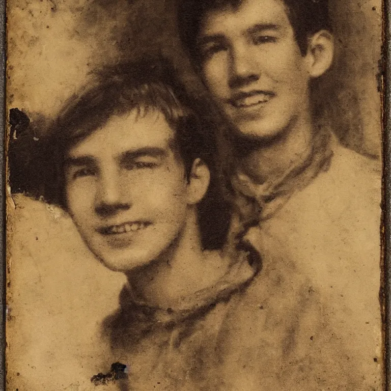 Image similar to Antique tintype of Beautiful warmly lit close up studio portrait of young teenage Doctor Strange sweetly smiling cute, impasto oil painting heavy brushstrokes by Cy Twombly and Anselm Kiefer , trending on artstation dramatic lighting abstract Expressionism