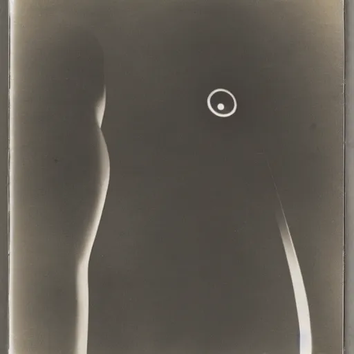 Prompt: The ‘Naive Oculus’ by Man Ray, auction catalogue photo (early rayograph), private collection, collected by Paul Virilio for the exhibition ‘The Integral Accident’