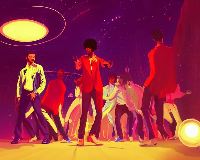 Image similar to a grime tale of the night fever, disco club of the occult, digital painting, artstation, ristan eaton, victo ngai, artgerm, rhads, ross draws, anime styled