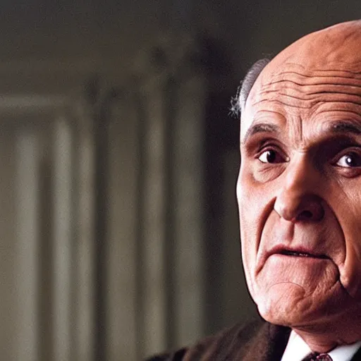 Prompt: Film still of Rudy Giuliani playing the role of Emperor Palpatine