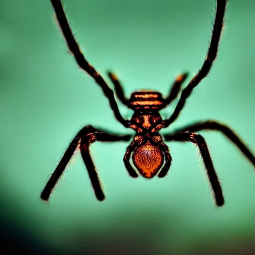 Prompt: 4 k photography of spider wearing headphones